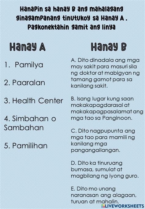 Ang Aking Komunidad worksheet .